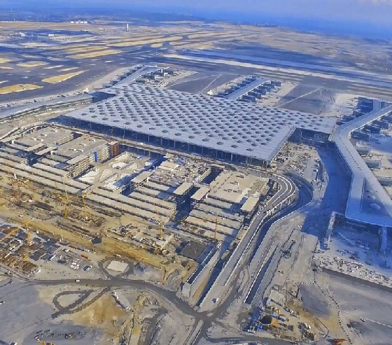 Istanbul Grand Airport — cable installation on airport apron